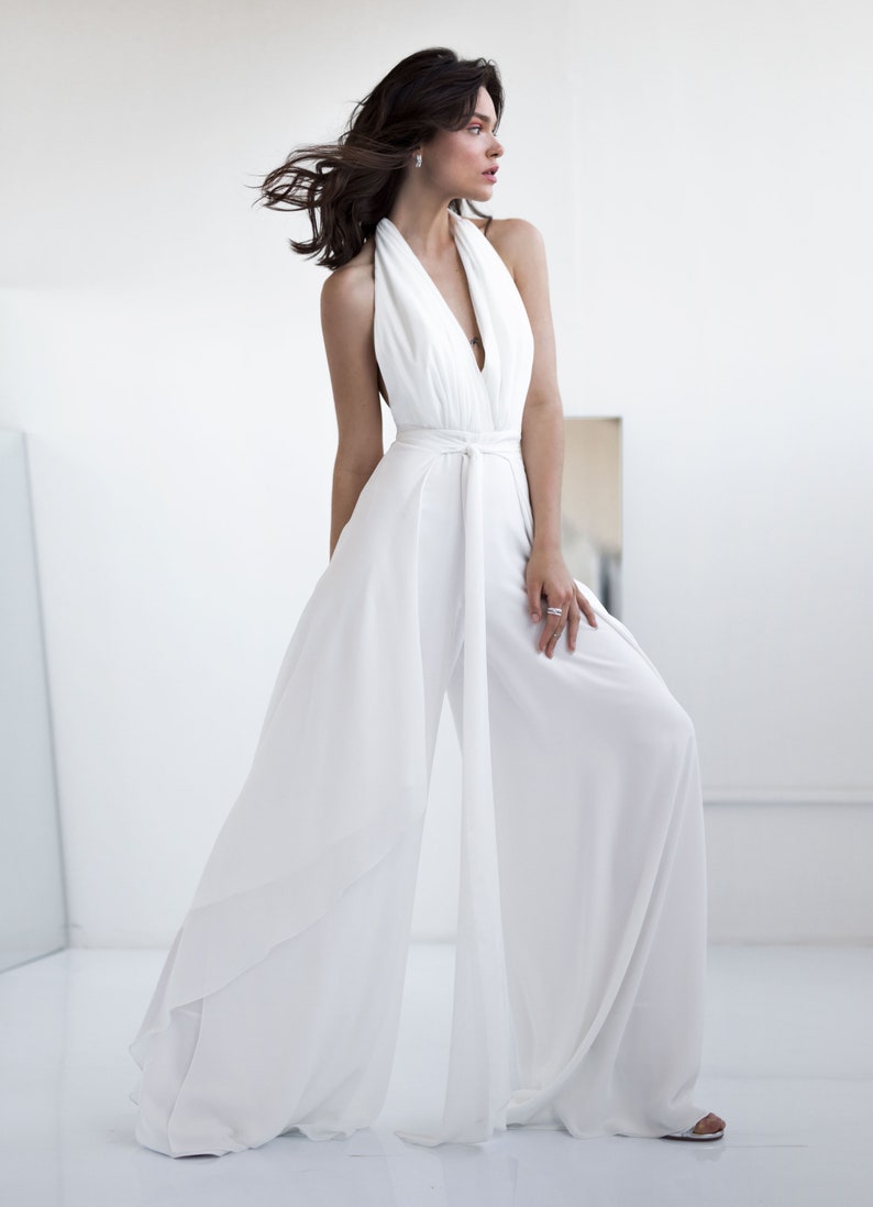 Wedding jumpsuit BONNIE. Alternative wedding dress A-line silhouette Wedding guest dress image 1