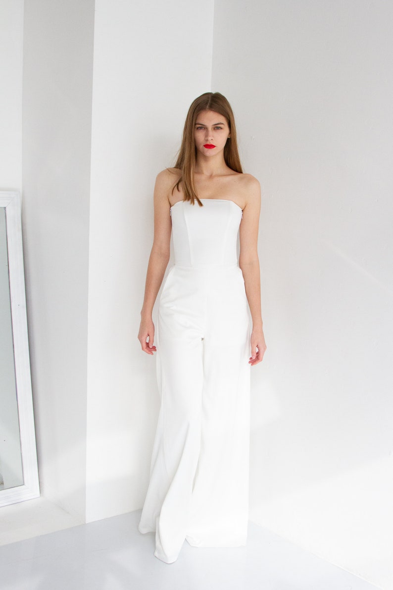 Wedding jumpsuit JIN. Alternative wedding dress casual wedding dress bridal jumpsuit white aesthetic image 8