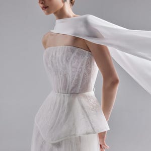 Ivory Lace Peplum Corset  Alla: Strapless Bridal Separates