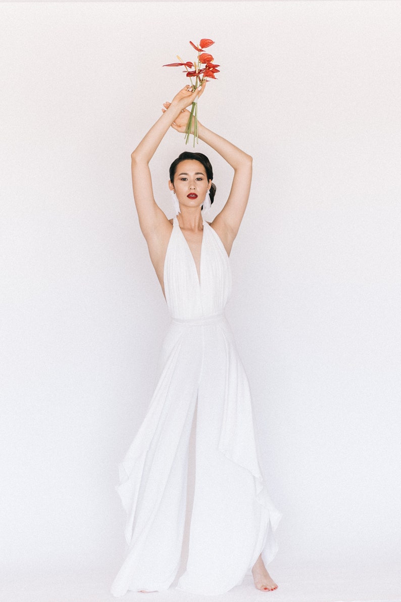 Wedding jumpsuit BONNIE. Alternative wedding dress A-line silhouette Wedding guest dress image 6