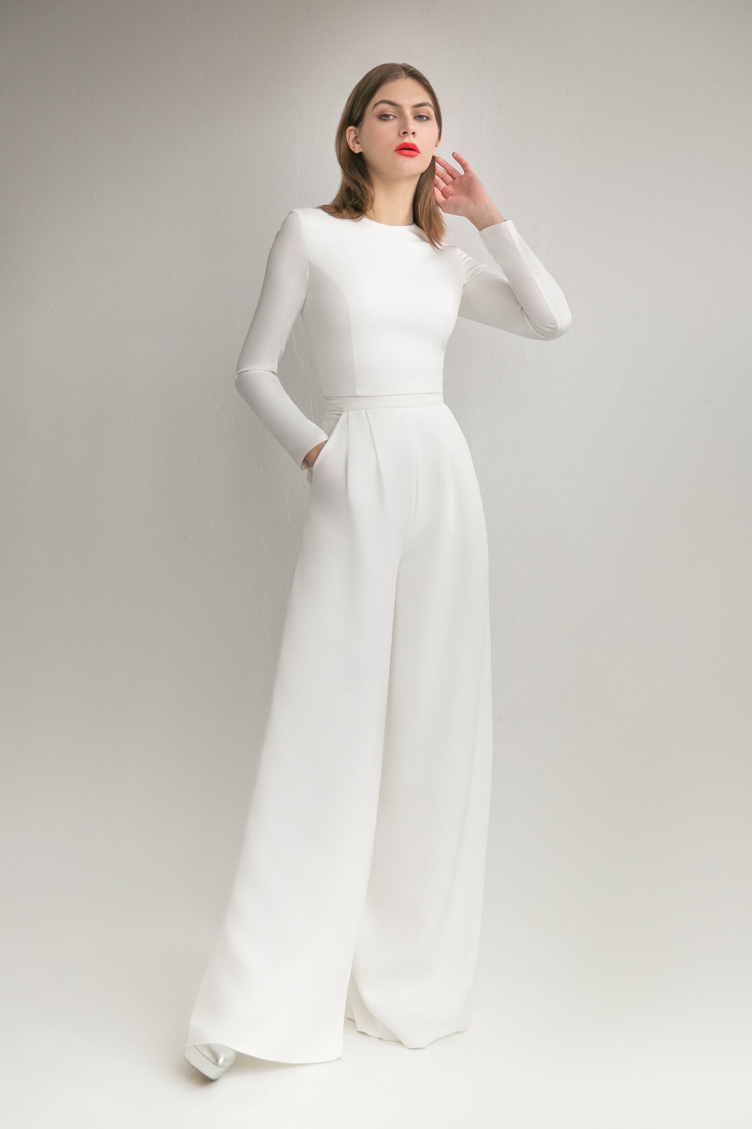 Wedding Set THEODORA. Casual Wedding Dress Bridal Separates Reception