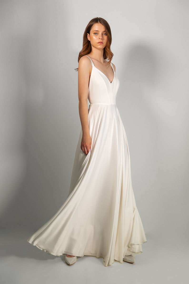 Silk wedding dress MIA. Engagement dress casual wedding dress summer cocktail dress image 3