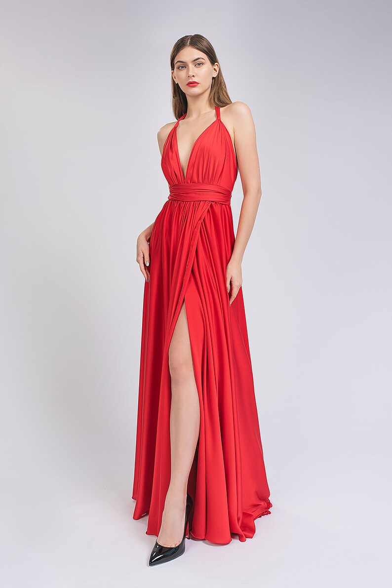 Reception dress KASSANDRA. Silk wedding dress Engagement dress Rehearsal dress Vermelho