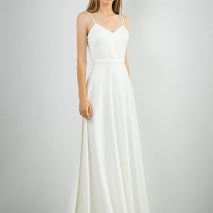 Silk wedding dress KAT. Sexy wedding dress | V-neckline | simple wedding dress | long wedding gown