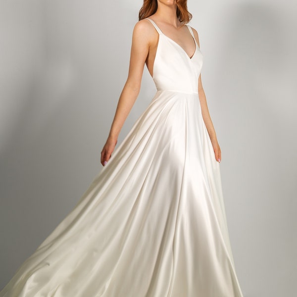 Robe de mariée en soie MIA. Robe de fiançailles | robe de mariée décontractée | robe de cocktail d'été