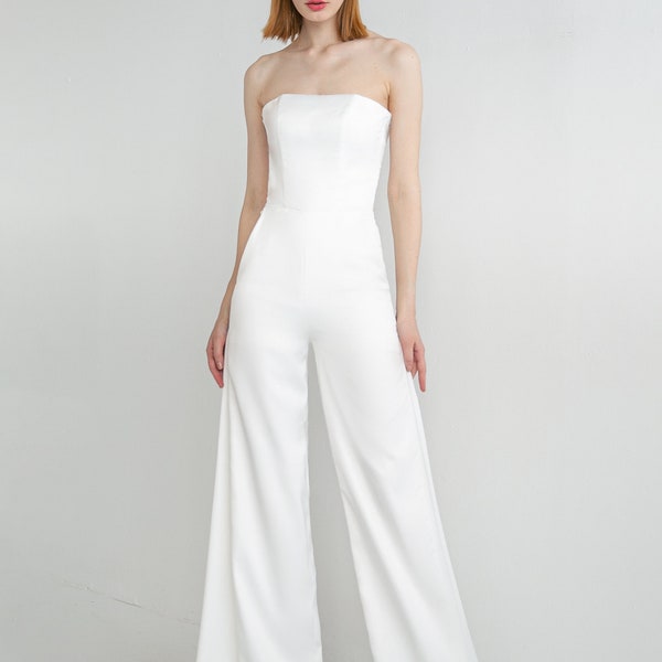 Wedding jumpsuit JIN. Alternative wedding dress | casual wedding dress | bridal jumpsuit | white aesthetic
