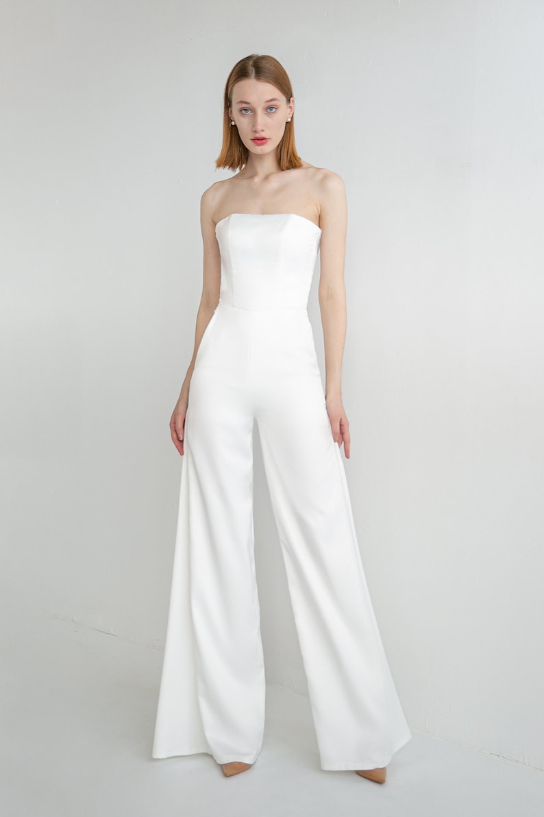 Wedding jumpsuit JIN. Alternative wedding dress casual wedding dress bridal jumpsuit white aesthetic image 1