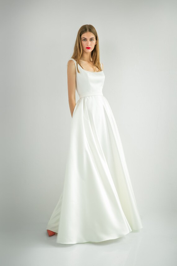 Vestido de novia sencillo VLADA. Vestido de recepción / - Etsy México Vestido de novia sencillo VLADA. Vestido de recepción / - Etsy México
