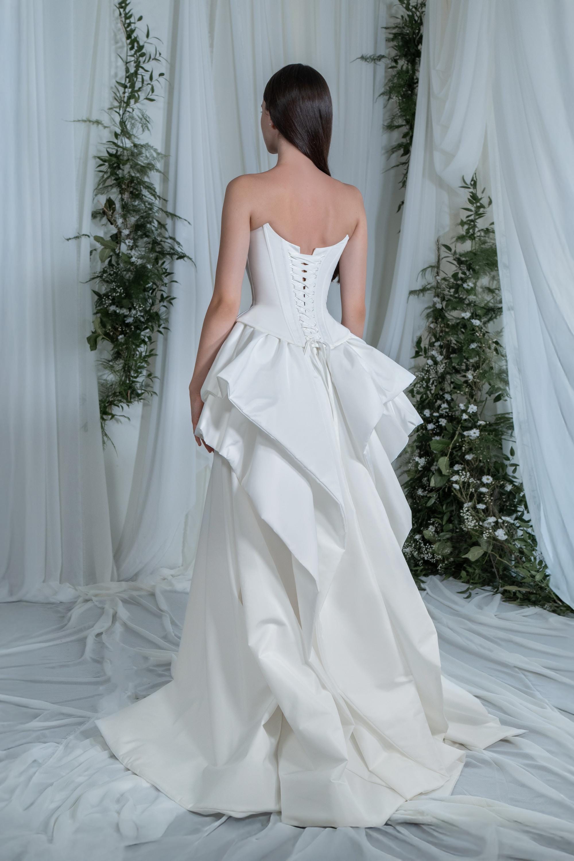corset ruffle wedding dress Ivory Taffeta Two Piece Ethereal Wedding Dress Amira