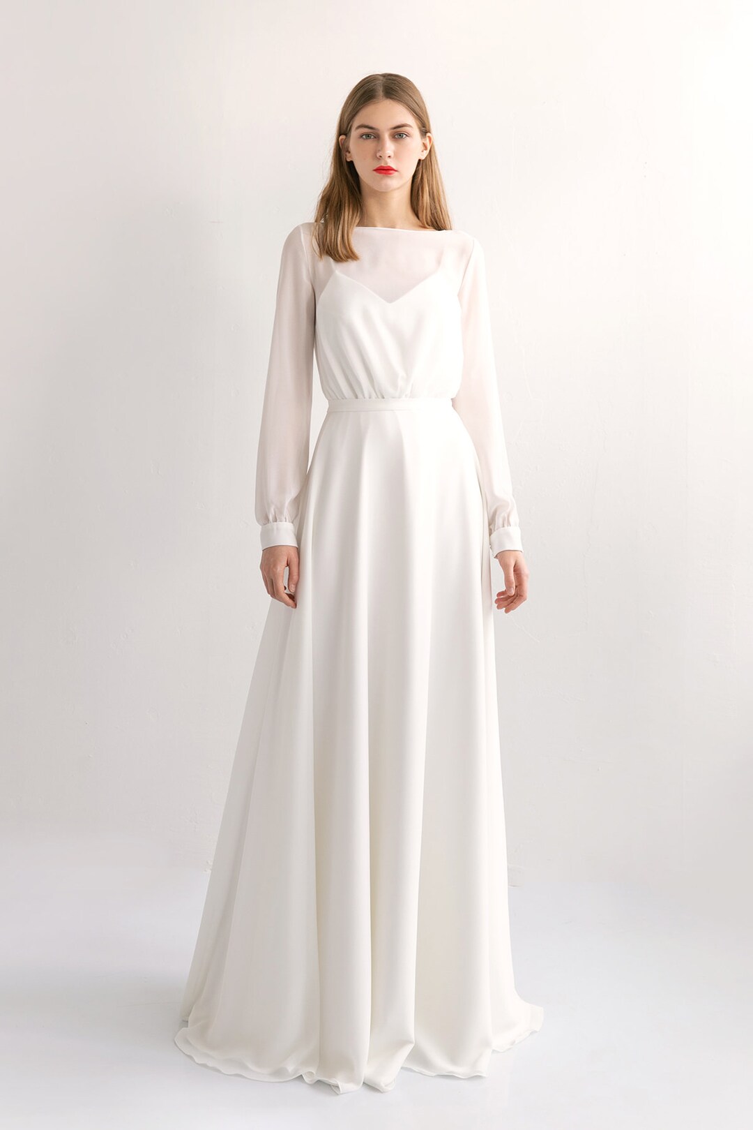 Modest Wedding Dress KAYA. A-line Silhouette Winter Wedding - Etsy