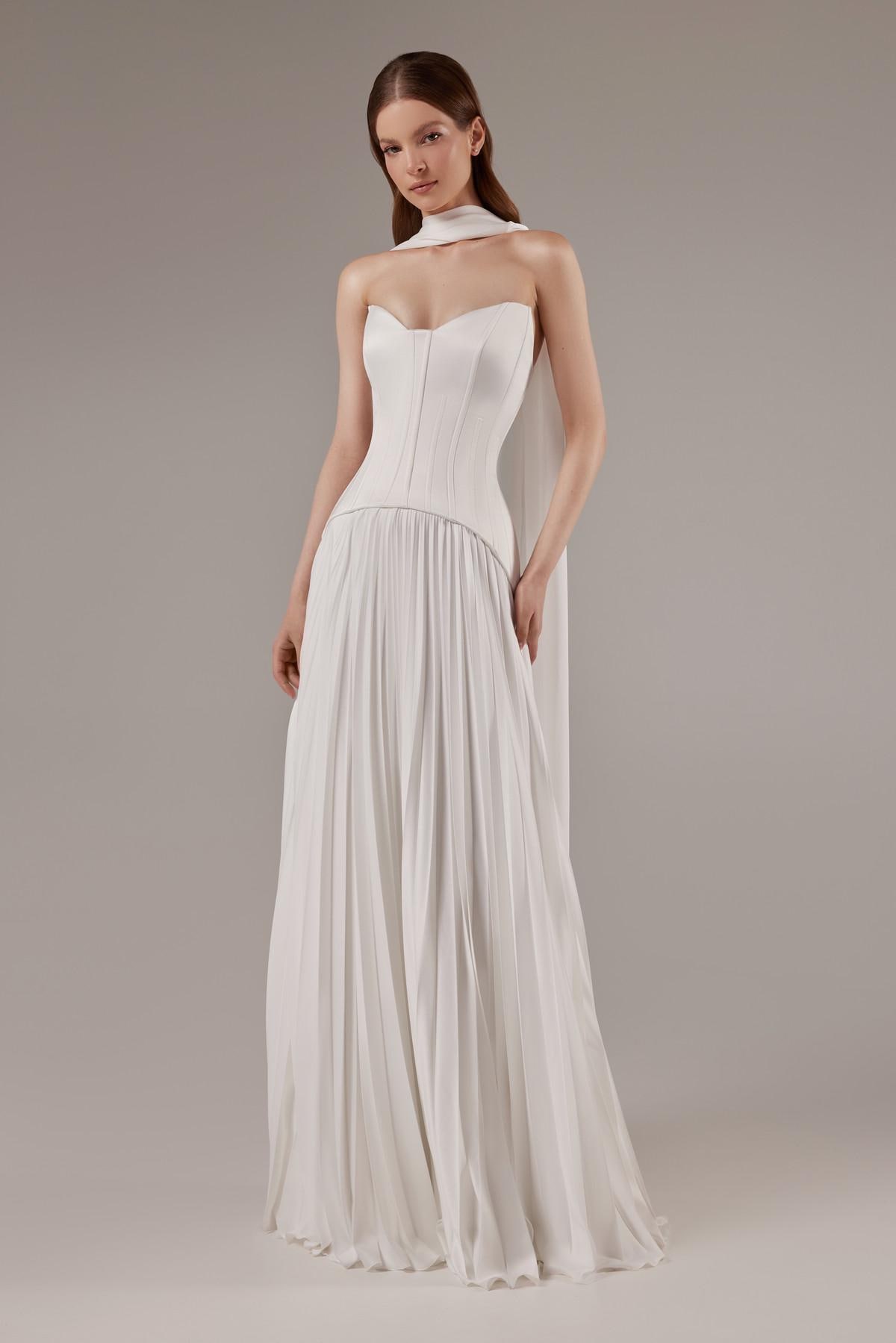 Silk Pleated Bridal Skirt Aphrodite: Flowy A-Line Wedding Reception Dress