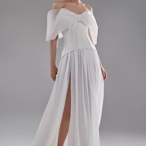 Two-Piece Wedding Dress Blanche: Strapless Corset & Viscose Silk Skirt