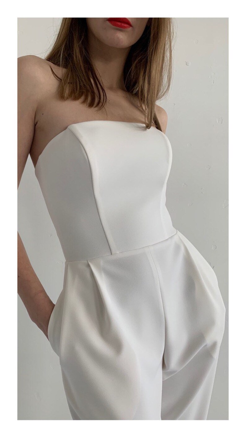 Wedding Jumpsuit LINA. Bridal Jumpsuit Civil Wedding Dress Etsy