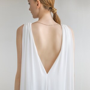 Chiffon wedding dress JOAN. Open back maxi dress Simple wedding dress Minimalist dress Reception dress image 5