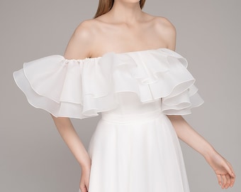 Romantic white dress PEONY. Long bridal gown | A-line silhouette | Reception dress | Floor Length Wedding Dress