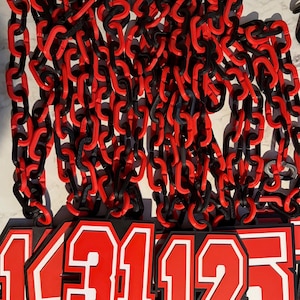 Custom 3D Jersey Number Chain: Sports Team Colors Hype Chain - Etsy