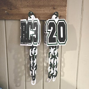 Custom 3D Jersey Number Chain: Sports Team Colors Hype Chain - Etsy