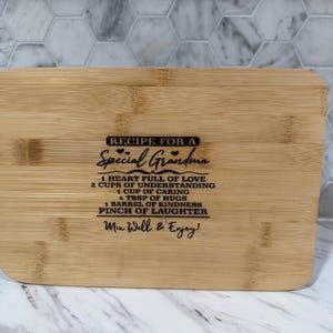Laser Engraved Bamboo Cutting Board - 7x9" Food Safe