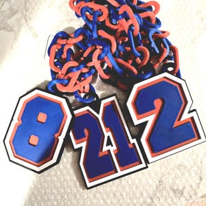 Custom 3D Jersey Number Chain: Sports Team Colors Hype Chain - Etsy