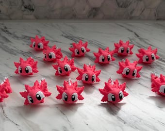 3D Printed Flexi Axolotl Fidget Toy, Desk Pet - 3inches