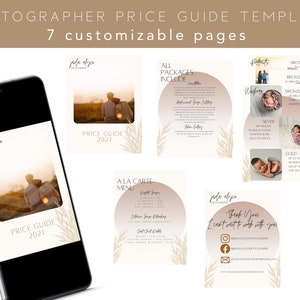 Photography Price Guide Template - Photography Template - Photography Canva Template - Photography Price Guide