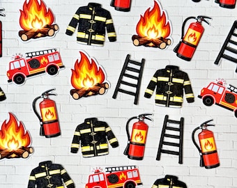 Firefighter Confetti | Fire Truck Birthday Confetti | Firefighter Birthday Decorations | Fire Chief Party Table Scatter | First Responder
