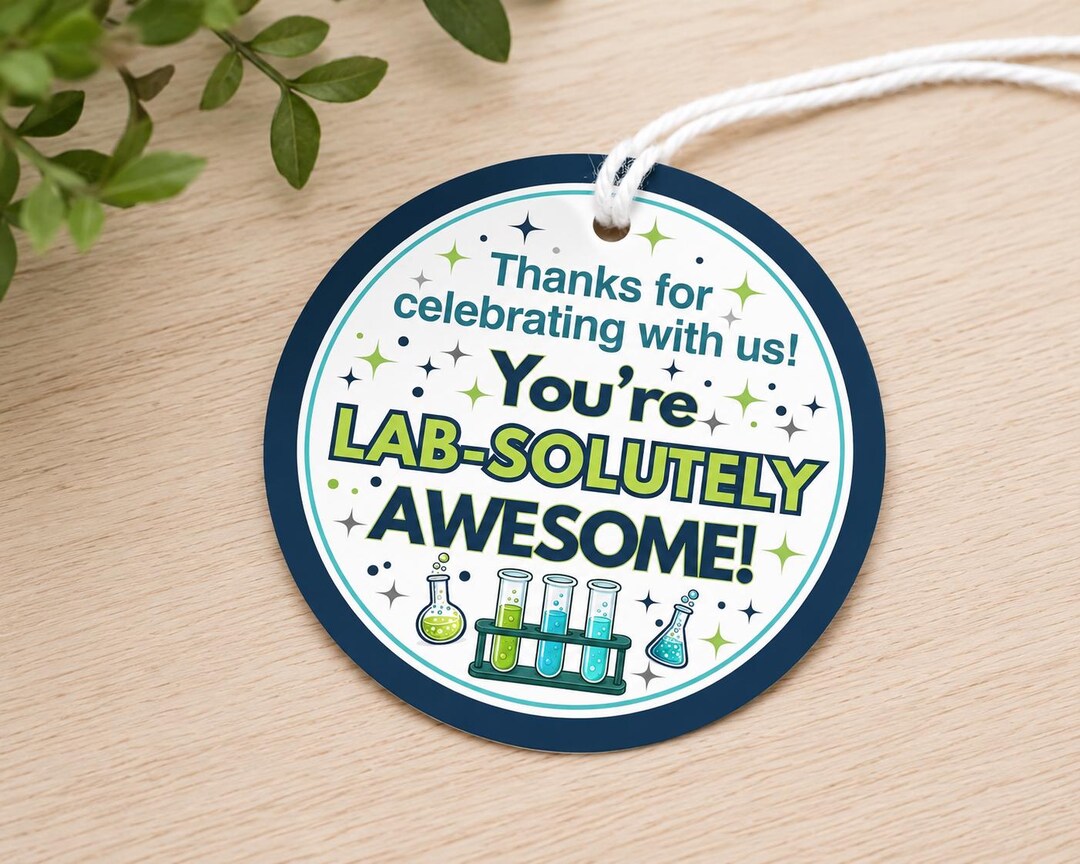 Science Tag Science Party Favor Tags | Printable Science Birthday Tags | Lab ...