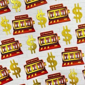 Slot Machine Confetti: Casino Party Scatter, Jackpot Theme