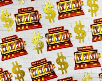 Slot Machine Confetti: Casino Party Scatter, Jackpot Theme