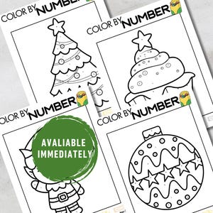 Color By Number | Christmas Printable | Christmas Color By Number | Coloring Worksheets | Christmas Coloring Pages | Xmas PDF | Preschool
