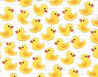 Konfetti aus Gummienten, gelbe Enten-Tischdeko für Babypartys, Geburtstagsdeko für eine glückliche Ente, Babyparty-Deko, geschlechtsneutral