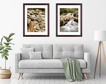 Forest stream wall decor prints (2),multiple sizes,frame options