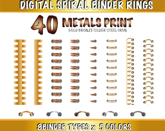 Digital planner rings, Metal digital binder rings for planner, Notebook spiral png