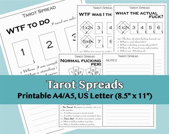 Fucking Tarot Spread Cheat Sheet, Tarot Workbook, Tarot Spreads,