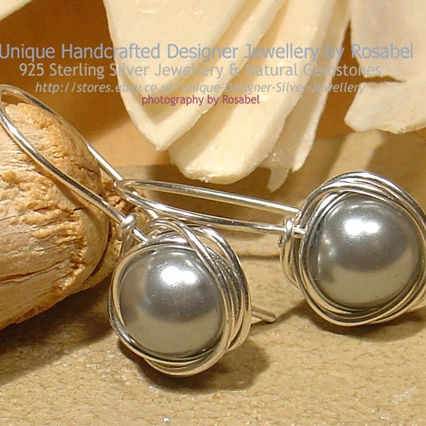 Pearls 925 Sterling Silver Earrings Perlen Silberne Ohrringe Handmade Jewellery 0717-1