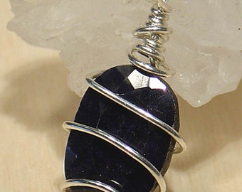 Blauer Saphir Sterling Silber 925 Anhänger Saphir Silberanhänger Handmade Schmuck 0424-1