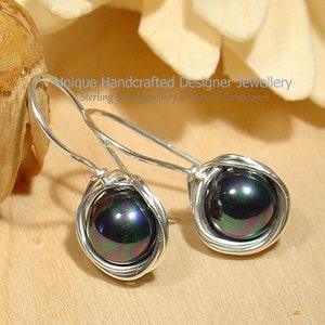 Pearl 925 Sterling Silver Earrings Perlen Silberne Ohrringe Handmade Jewellery 0923-1