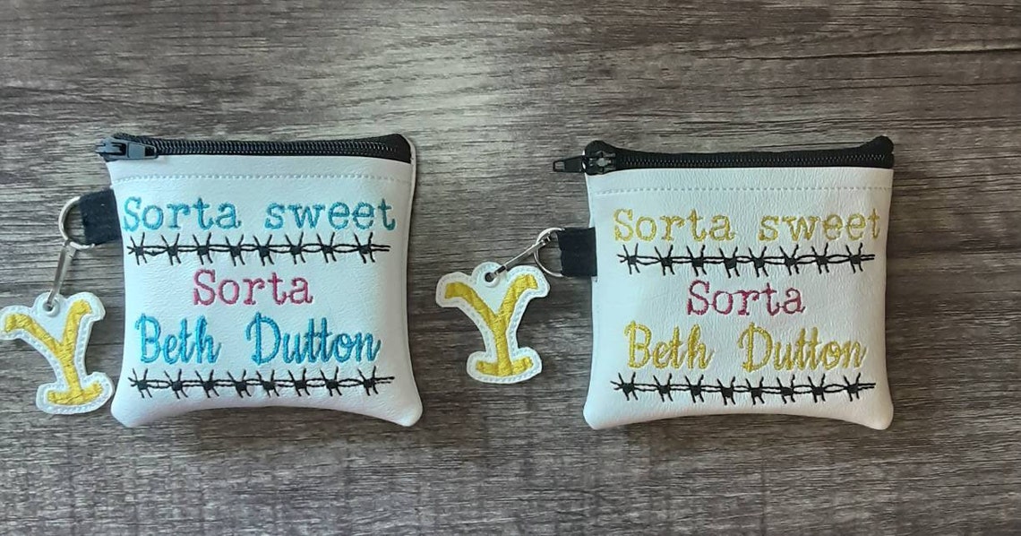 Sorta Beth Dutton Zipper Bag With Yellowstone Brand Charm | Etsy