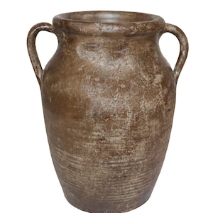 Handmade Painted Terracotta Vase – Rustic Boho Clay Pottery, Farmhouse Home Décor, Unique Handcrafted Ceramic Art Gift