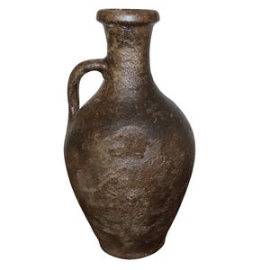 Handmade Painted Terracotta Vase – Rustic Boho Clay Pottery, Farmhouse Home Décor, Unique Handcrafted Ceramic Art Gift