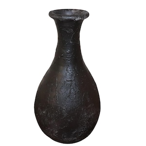 Handmade Painted Terracotta Vase – Rustic Boho Clay Pottery,  Weathered Farmhouse Urn