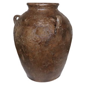 Handmade Painted Terracotta Vase – Rustic Boho Clay Pottery, Farmhouse Home Décor, Unique Handcrafted Ceramic Art Gift