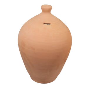 Terracotta Piggy Bank, Handmade Roman Clay coin Bank, Money pot box, Savings coin jar, Money pot, Coin container holder