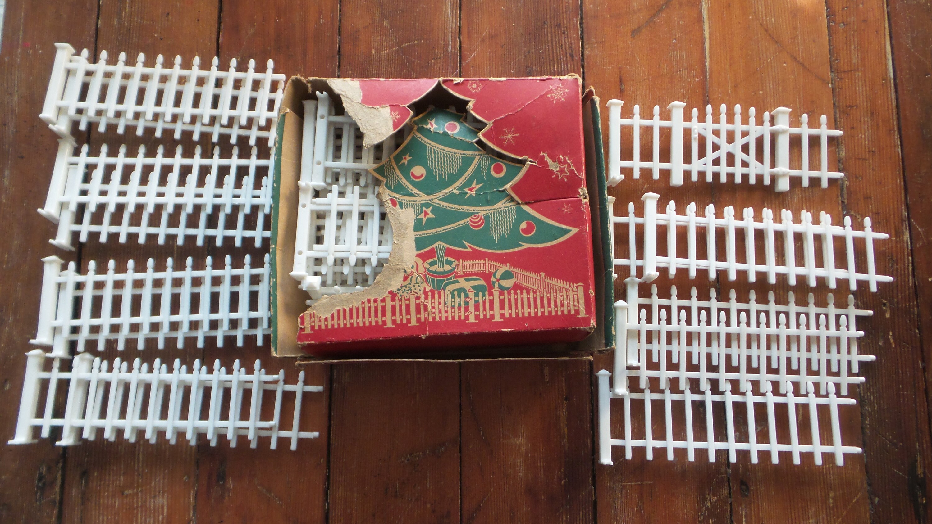 Vintage CHRISTMAS TREE FENCE White Picket Fence Plastic Etsy