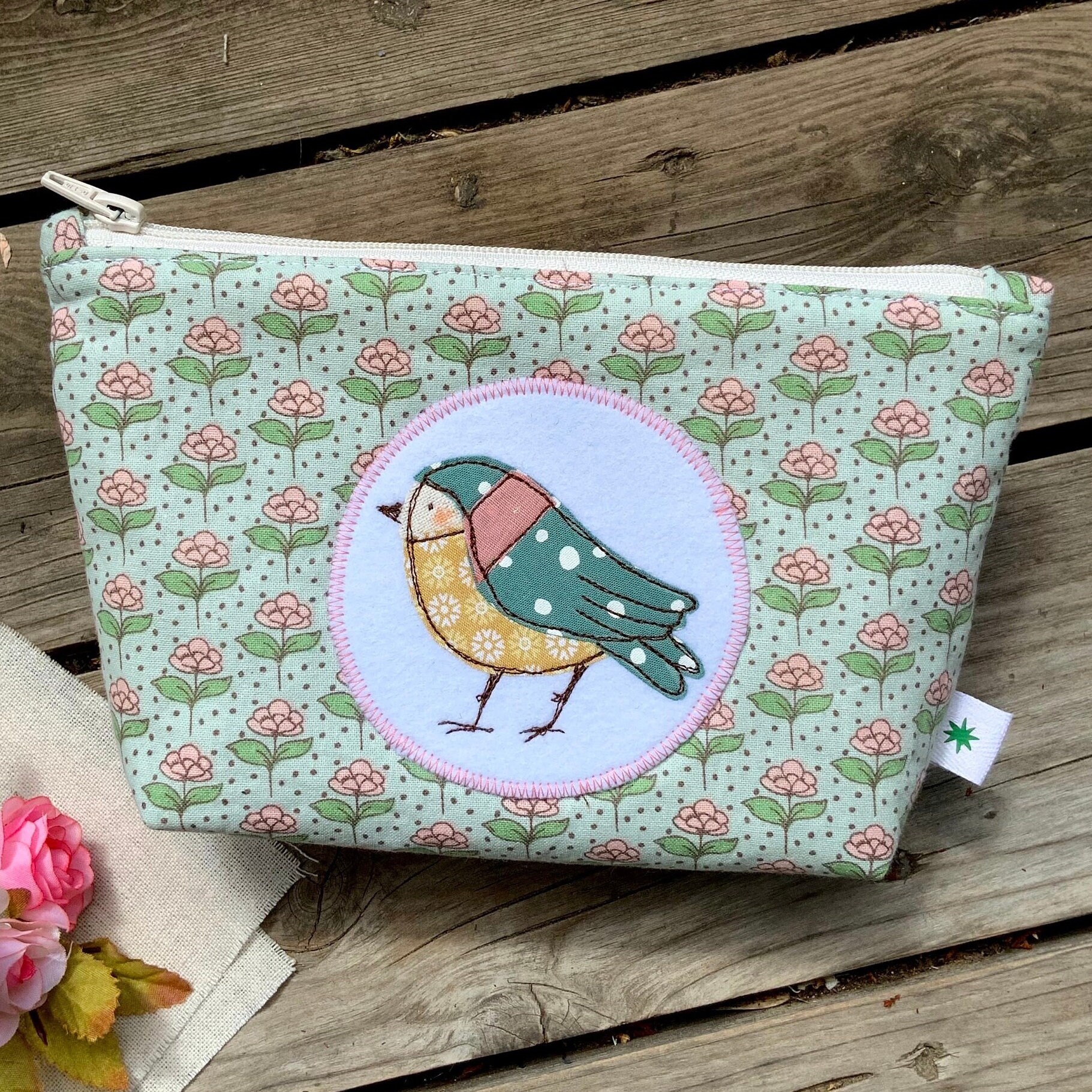Vögel Make-up Tasche – 23,5 X 17 Cm, Polyester, Mit Reißverschluss, Maschinenwaschbar, Vogelliebhaber Geschenk