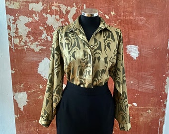striped satin blouse