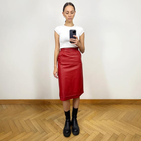 leather midi skirt