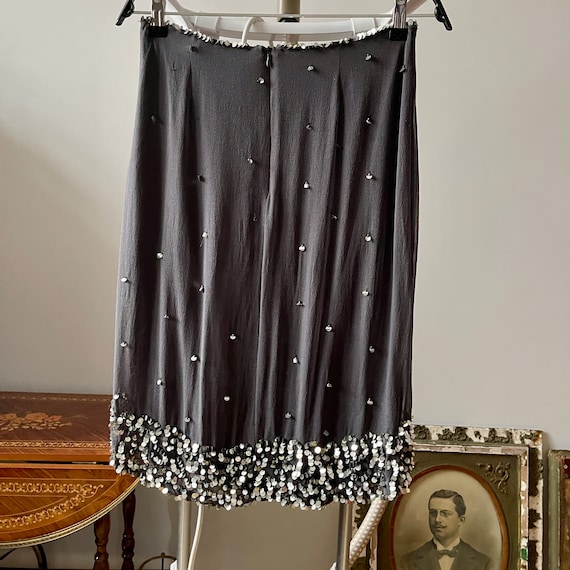 Grey embellished skirt deals