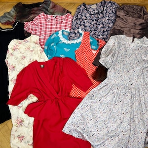 10 x Vintage Dresses, Vintage Dress Bundle, Set of 10 dresses, Vintage mystery box