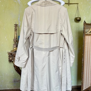 Vintage Beige Trench Coat, Light Cotton Coat, Midi Trench Coat with Tie Waist image 9